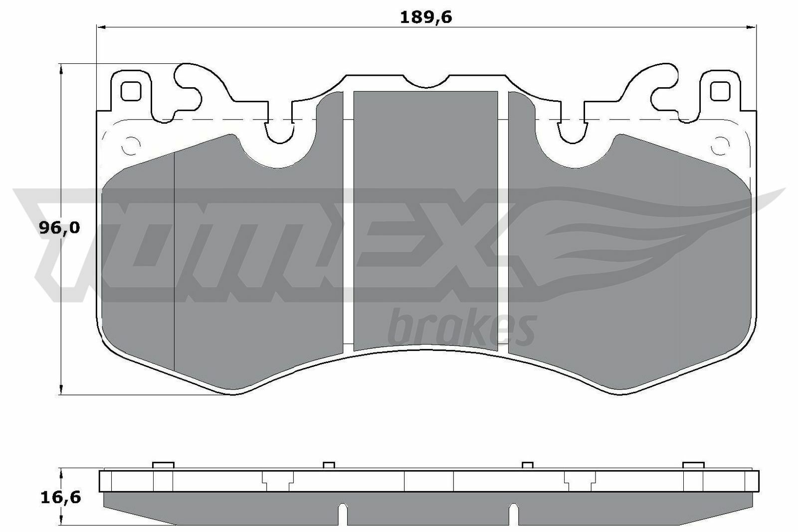 Sada brzdových destiček, kotoučová brzda TOMEX Brakes